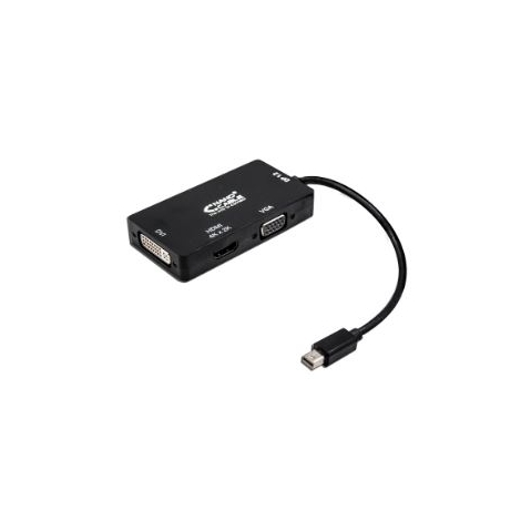 Adaptador Nanocable Mini DVI Macho / VGA + DVI + HDMI Black