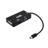 Adaptador Nanocable Mini DVI Macho / VGA + DVI + HDMI Black