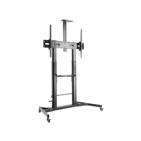 Soporte Monitor Suelo Movil Aisens 60-100" Ruedas Black