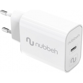 Cargador USB-C Nubbeh 25W 3A PD 3.0 White para Casa
