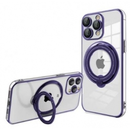 Funda Movil Back Cover Cool Magnetic Ring Transparente/Violet iPhone 15 PRO MAX