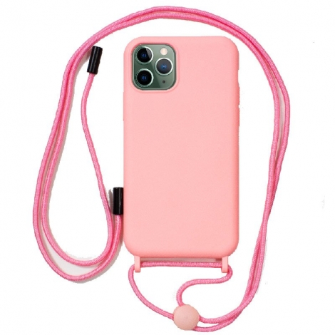 Funda Movil Back Cover Cool Silicona Pink + Cordon Pink iPhone 11 PRO MAX