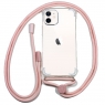 Funda Movil Back Cover Cool Silicona Transparente + Cordon Pink iPhone 12 Mini