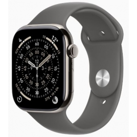 Apple Watch Series 11 GPS + Cell 46Mm Natural Titanium + Correa Stone Grey Sport Band M/L