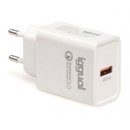 Cargador USB Iggual 18W QC 3.0 White para Casa
