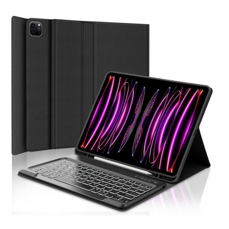 Funda Tablet HT Folio + Teclado Bluetooth Black Apple iPad PRO 12.9" (3ª 4ª 5ª 6ª GEN)