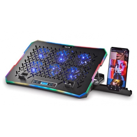 Base Refrigeradora NGS Hero Stand 6 Ventiladores Hasta 15.6" RGB Black