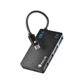 HUB NGS USB-C 4 Puertos USB 3.0 Black