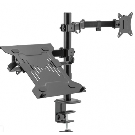 Soporte Monitor + Portatil Escritorio Ewent EW1519 2 Brazos 13-32" Vesa 75/100 Montaje Pinza