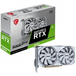 Tarjeta Grafica PCIE Nvidia GF RTX 3050 OC Ventus 2X 8GB DDR6 DP HDMI DVI White
