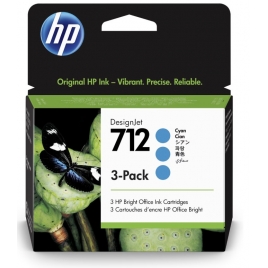 Cartucho HP 712 Cyan Designjet T230 T250 T630 T650 3 Pack