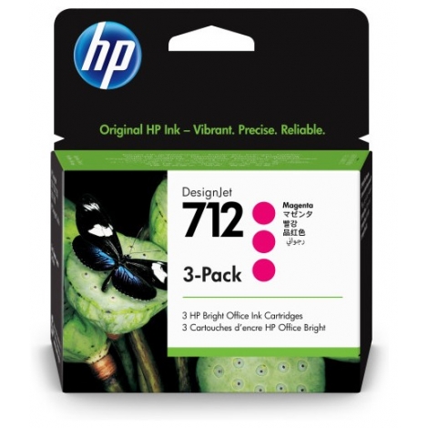 Cartucho HP 712 Magenta Designjet T230 T250 T630 T650 3 Pack