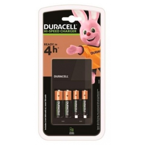 Cargador Pilas AA AAA Duracell High Speed Charger + 2 Pilas AAA 800MAH + 2 Pilas AA 1300MAH