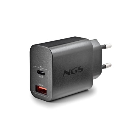 Cargador USB NGS ERA 20W GAN USB + USB-C Black