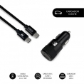 Cargador USB Subblim 18W 2.4A USB + USB-C Black para Coche + Cable USB-C