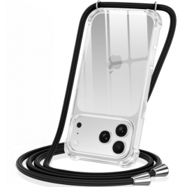 Funda Movil Back Cover HT Silicona Transparente + Cordon Black iPhone 17 PRO MAX