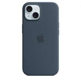 Funda iPhone 15 Apple Silicona Storm Blue MagSafe