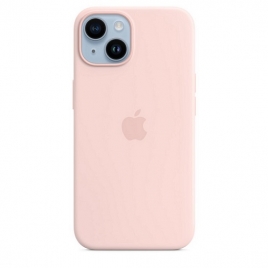 Funda iPhone 14 Apple Silicona Chalk Pink MagSafe