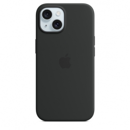 Funda iPhone 15 Apple Silicona Black MagSafe