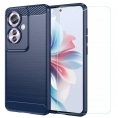 Funda Movil Back Cover HT Fibra Carbono Blue Oppo Reno 11F 5G + Protector Cristal Templado