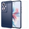 Funda Movil Back Cover HT Fibra Carbono Blue Oppo Reno 11F 5G + Protector Cristal Templado