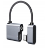 Adaptador Kablex USB-C Macho / USB-C Hembra + Jack Silver