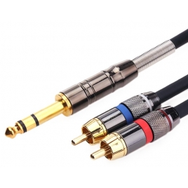 Cable Kablex Audio Jack 6.3MM Macho / 2X RCA Macho 2M