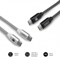 Cable Subblim USB-C Macho / USB-C Macho 1M Black / Silver Pack 2U