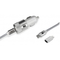 Cargador USB Subblim 20W 3A USB + USB-C Silver para Coche + Cable USB-C / Lightning