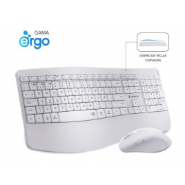Teclado + Mouse Subblim Wireless Ergo Office Prowave Dual White