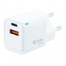 Cargador USB Coolbox 20W GAN USB + USB-C White para Casa