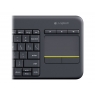 Teclado Logitech Wireless K400 Plus Keyboard Black Touchpad