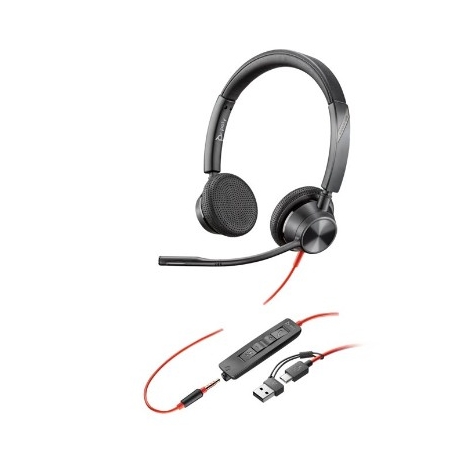 Auricular + MIC Poly Blackwire 3325 Black Jack / USB / USB-C