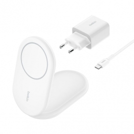 Base de Carga Belkin Charge QI2 Boost Charge 15W White + Adaptador USB-C 20W