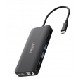 Puerto Replicador USB-C Acer 12 EN 1 2Xhdmi + DP + RJ45 + 3Xusb 3.2 + USB-C + USB-C PD 100W + SD + Jack Black