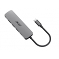 Puerto Replicador USB-C Acer 5 EN 1 HDMI + 3Xusb 3.2 + USB-C + USB-C PD 100W Silver