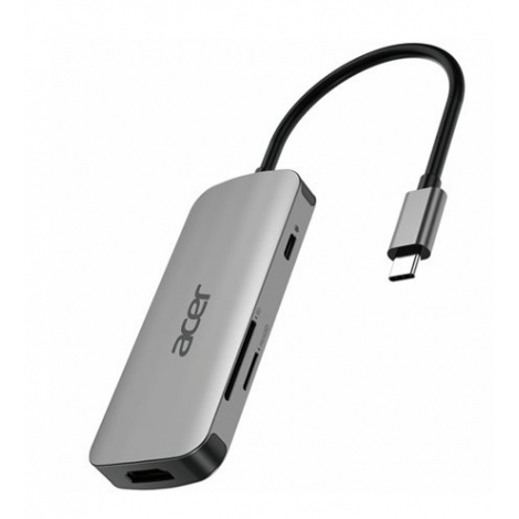 Puerto Replicador USB-C Acer 7 EN 1Hdmi + 3Xusb 3.2 + USB-C + USB-C PD 100W + SD Silver
