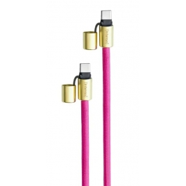 Cordon Universal Intenso Cable USB-C Pink para Funda Smartphone
