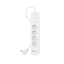 Regleta Protectora Belkin 4 Tomas + USB + USB-C White 2M Interruptor