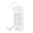 Regleta Protectora Belkin 6 Tomas + USB + USB-C White 2M Interruptor
