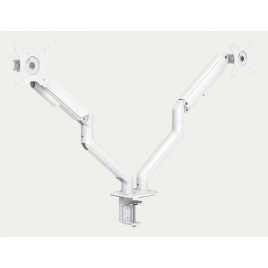Soporte Monitor Escritorio Tooq 2 Brazos 10-32" Vesa 75/100 Montaje Pinza White