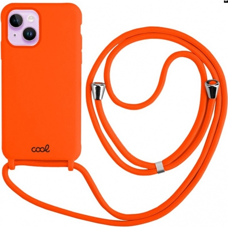 Funda Movil Back Cover Cool Silicona + Cordon Orange iPhone 14