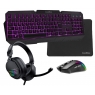 Teclado + Mouse Coolbox Xwing 2 RGB Black + Auriculares + Alfombrilla