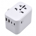 Adaptador Ewent Universal Multi Enchufe + 2X USB + 3X USB-C White