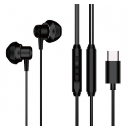 Auricular IN-EAR + MIC Conceptronic Brendan04 USB-C Black