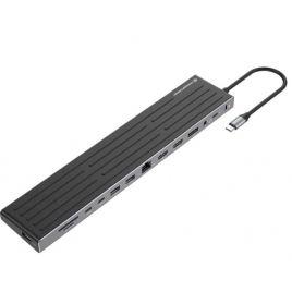 Puerto Replicador USB-C Conceptronic 2Xhdmi + DP + 3Xusb 3.0 + 2XUSB-C + USB-C PD 100W + Sd/Micro SD + Jack