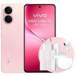 Smartphone Vivo V60 Lite 5G 6.77" OC 8+8GB 256GB Android 14 Pink Bundle Pack