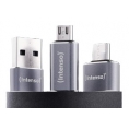 Adaptador Intenso USB-C Hembra / Micro USB Macho + USB Hembra / USB-C Macho + USB-C Hembra / Micro USB Macho