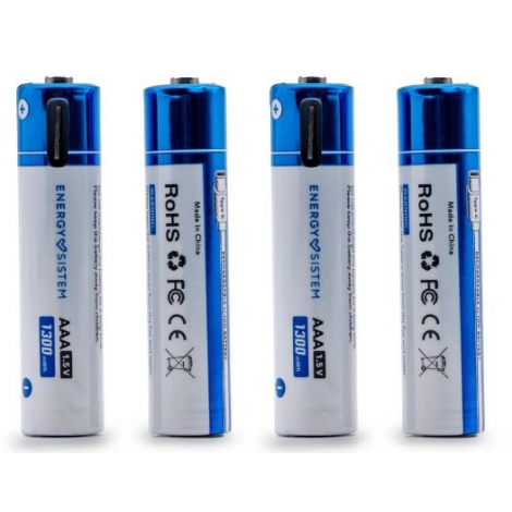 Pila Recargable Energy Charge PRO C USB-C Tipo AAA 865MAH Pack 4