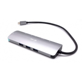 Puerto Replicador USB-C I-TEC HDMI + 3Xusb 3.0 + USB-C + SD + Micro SD +Jack Silver / Blue